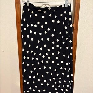 Rachel Zoe Black and White Polka Dot Pencil Skirt